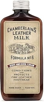 Chamberlain's Leather Milk Formula No. 6 - All-Natural Non-Toxic Boot & Shoe Cream Made in the USA - 2 0.18 L