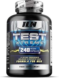 Test Xtreme Supplement for Men – High Strength Booster Supplements with D-Aspartic Acid, Maca Root, Zinc and Magnesium (240 Vegan Capsules)