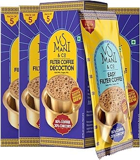 VS Mani & Co Filter Coffee Decoction - Arabica Dark Roast, Strong and Aromatic Instant Filter Coffee Liquid | Authentic South Indian Flavour | Pack of 4 x 100ml | 400 ml