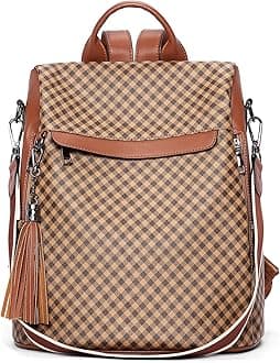 Telena Backpack Purse for Women, PU Leather Anti Theft Travel Backpack Purse Shoulder Bags with Tassel