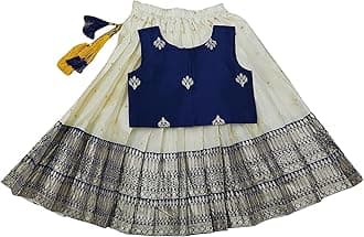 Baby Girl's Readymade South Indian Pattu Pavadai Lehenga Choli For Kid's