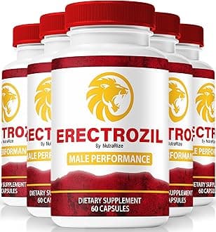 (5 Pack) Erectrozil Pills for Men, Official Performance Formula, All-Natural Capsules to Support Stamina and Overall Health, Premium Erectrozile Pastillas Review (300 Capsules)