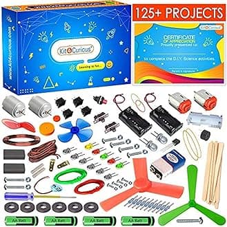 kit4curious 125 projects diy activity science electronics starter mega kit with user guide- Multi color