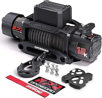 OPENROAD 12,000lbs Winch with Synthetic Rope and 2 Wireless Remotes -Panther Series 3S