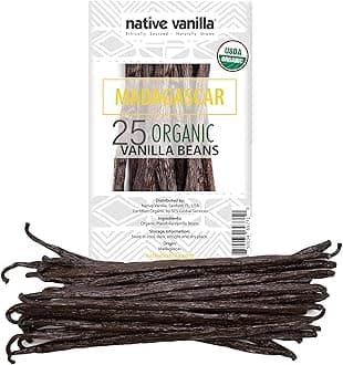 25 Organic Madagascar Beans - Gourmet Grade A Premium Pods - For Extract & Baking - For Cooking, Desserts & More - 100% Vegan & Kosher - Non-GMO & Gluten-Free -