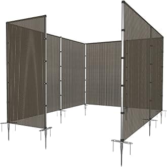 PATIO Outdoor Privacy Fence with Stainless Steel Poles Dog Fencing for Deck Backyard Yard Freestanding Removable Privacy Fence Barrier Garden Chicken Fence with Spikes Hollow Brown 6'x142'