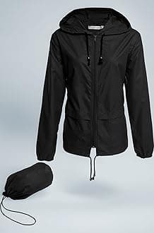 Avoogue Raincoat Women Lightweight Waterproof Rain Jackets Packable Outdoor Hooded Windbreaker
