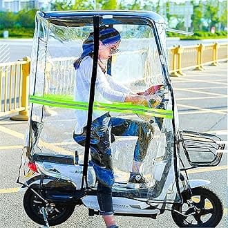 Waterproof Electric Bike Cover - Universal Outdoor Sunshade for Electric Motorcycles, Mobility Scooters, Battery Cars & More - with Sun Visor & Umbrella Protection!