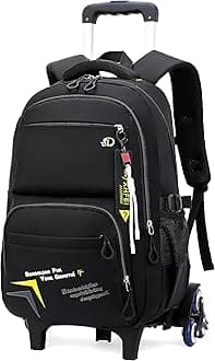 ETAISHOWRolling Backpack for Boys Kids Backpack with Wheels Trolley School Bag Wheeled Bookbag with 6 Wheels