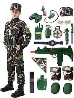 Army Costume for Boys, Kids Military Costume, Camo Special Forces Outfit for Kids Halloween Cosplay