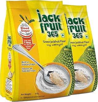 Jackfruit365 Green Jackfruit Flour - Helps Control Sugar - 800G (2 Packs of 400g)