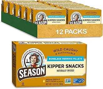 Season Kipper Snacks - Boneless Herring Fillets, Naturally Smoked Fish, Wild ...