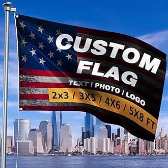 Custom Flag 3x5 Ft Double Sided For Outdoors - Design Your Own Logo/Photo/Picture/Text - Personalized Flags Room Wall Decoration - Customized Two Side Flags Banners Gift for Outside Indoor