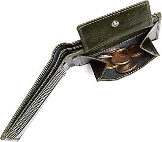 WildHorn Olive Leather Men's Wallet (WH2050), GREEN CRUNCH, Classic