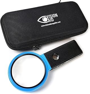 Vision Aid 30x Hands-Free Magnifier with Ultra Bright 36 LED Lights and Case - 40x Loupe Magnifying Glass with Stand for Reading Jewelry Coins Watch Hobby Crafts Close Work