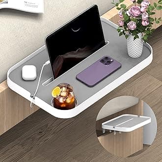 KIWIFOTOS 17" Large Bedside Shelf for Bed Dorm Organizer Clip-on Nightstand, Bedside Tray Table for Bunk Bed College Dorm Room