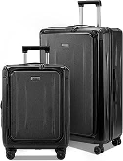 Premium Carry On Luggage, 20Inch&29 Inch Top Opening Airline Approved ABS+PC Hard Shell Suitcases with Silent Wheels, TSA Lock,Front Pocket and Wet-dry Separated Six-piece Set