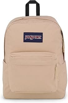 JanSport SuperBreak Plus Backpack with Padded 15-inch Laptop Sleeve and Integrated Bottle Pocket - Spacious and Durable Daypack for Work and Travel - Travertine