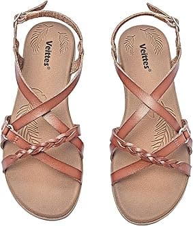 Veittes Women's Flat Slide Sandals - Fashion Adjustable Cross Strappy Braided Flat Summer Shoes.(2207023,LB/MF,7 UK)