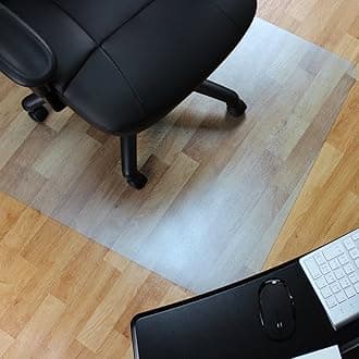 Marvelux Office Chair Mat for Hardwood Floors 30" x 48" Clear PVC Hard Floor Protector Mat for Under Desks, Rectangular Vinyl Floor Mat for Computer Desks and Gaming Chairs, Shipped Flat