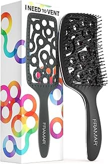 Framar Professional Vented Hair Brush ââ‚¬â€œ Paddle Brush For Blow Drying Brush, Curved Hair Brush For Blow Drying, Wet Paddle Brush, Paddle Hair Brushes For Women Blow Drying, Curved Vent Brush For Hair