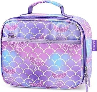 Kids Lunch Box for Girls Toddler, Insulated and Reusable Lunch Bag for School, Mermaid Tail