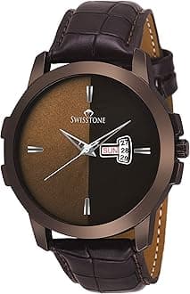 Analog Men's Watch (Brown Dial Brown Colored Strap)