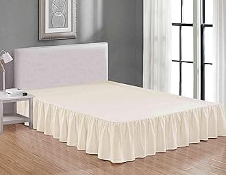 Sheets & Beyond (Queen, Beige) - Wrap Around Solid Luxury Hotel Quality Fabric Bedroom Dust Ruffle Wrinkle and Fade Resistant Gathered Bed Skirt 36cm Drop (Queen, Beige)
