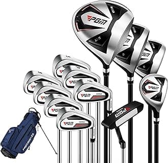 PGM Men's Oversea Complete Golf Club Set with High-Strength Thin Face Design 460cc Driver High Forgiveness Ideal for Beginners