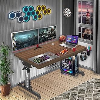 Xtreme PRO Direct Theme Printed Computer Table for Gaming, Work & Study. Large for PC, Dual Monitors, iMac, and Laptops. Metal & Engineered Wood. Black Stand Desk, 4Ft x 2Ft (XPB425-AMERICAN-WALNUT)