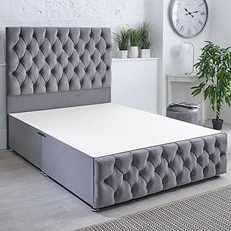 ComfoRest - Elegant 6FT Super King Divan Base NO DRAWER | Durable Frame with Sturdy Support | Functional Design for Spacious Interiors, Timeless Style for Modern Bedrooms (Grey Plush)
