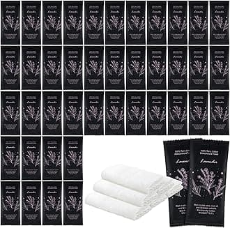 Hot or Cold Moist Cotton Towel Bulk Moist Towelettes Individually Wrapped 8.7" x 8.7",White Towel Services,Refreshment Pre Moistened Towels Lavender Scent for Travel Sport Party Spa Dentist Hotel200