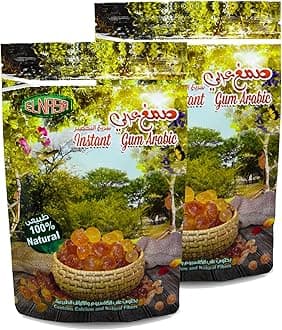 Elnasr Pure & Natural Instant Gum Powder Arabic Hashab Pure Premium Origanum Acacia Arab Arabian Dried Saracenic Sengalia Senegal Acacia Seyal (2 Pack = 10.5 oz / 300 gm) صمغ عربي