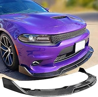 Front Bumper Lip Splitter Spoiler Fit for Dodge Charger SRT Hellcat/RT Scat Pack/Daytona/RT 392 2015-2023 Carbon Fiber Style Coating 4pcs Accessories Air Chin Body Kit