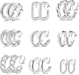 THUNARAZ Gold Clip on Earrings 14K Gold Plated Chunky Hoop Clip Earrings Trendy Clip on Hoop Earrings for Women Non-Pierced Fake Jewelry