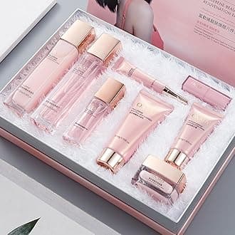 8-in-1 Skincare & Makeup Gift Set with Antioxidant Complex – Cleanser, Toner, Lotion，Serum, Eye Cream，BB Cream & Velvet Lip Color – Hydrating Routine for All Skin Types, Daily Glow Essentials ﻿