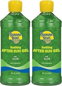 Banana Boat Soothing After Sun Gel with Aloe Twin Pack | Aloe Vera Gel, Sunburn Relief, After Sun Care, 16 fl oz each