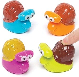 Baker Ross AG663 Kids Snail Pull Back Racers (Pack of 4) Perfect for Kids to Play With
