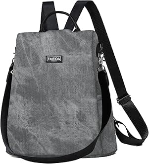 Fmeida PU Leather Backpack Purse for Women Anti Theft Backpack Convertible Fashion Travel Purse Grey