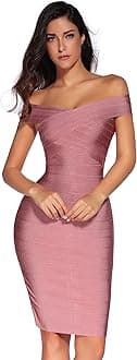 meilunWomen's Rayon Strap V-Neck Bandage Bodycon Party Dress