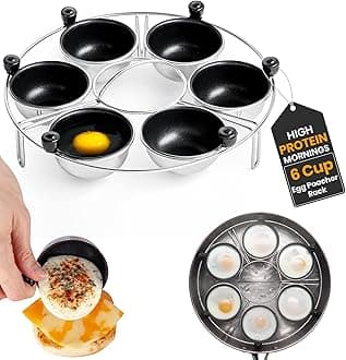 Eggssentials, 6 Egg Poacher insert Stainless Steel Rack