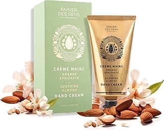 Panier des Sens Almond Hand Cream - Nourishing Shea Butter Hand Cream for Dry Cracked Hands 97% Natural Ingredients - Dermatologically Tested Hand Lotion for Woman Made in France, 2.5 fl oz