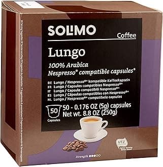 Lungo Capsules, Compatible with Nespresso Original Brewers, Medium Roast, 50 Count (Pack of 1)