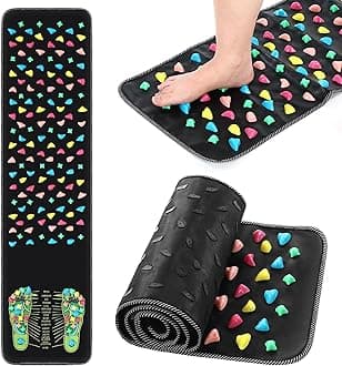 BBTO Foot Massage Mat Reflexology Walk Stone Road for Acupressure Foot Massage Acupoint Mat for Long Sitting Elderly Students and Office Workers(55.12 x 13.78 Inches)