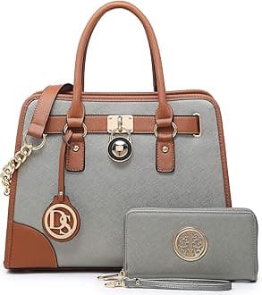 DASEIN Women's Leather Handbag and Purse (Set of 2, Multicolor)