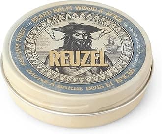 Reuzel Wood and Spice Beard Balm - All-In-One Treatment for a Fresh, Polished Beard - Conditioning, Sculpting, and Shaping Moisturizer with Shea Butter and Argan Oil - Woody Spice Fragrance