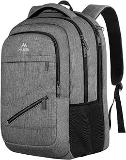 MATEIN 18.4 Inch Laptop Backpack for Men, 50 L Extra Large Travel Rucksack with Luggage Strap & TSA Laptop Compartment for Men Women, Water Resistant Large School Backpack for Students Teachers, Grey