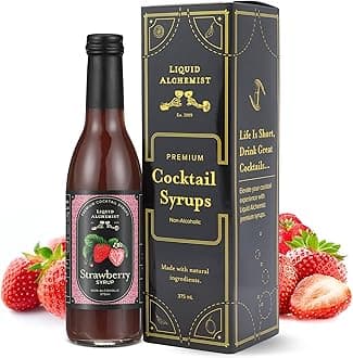 Liquid Alchemist Strawberry Syrup for Drinks - Real Ingredients Make our Strawberry Puree for Drinks a Perfect Margarita Mix - Our Flavored Syrup is Gluten & Dairy Free (12.7 oz)