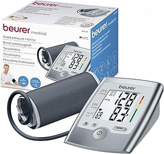 Beurer BM 35 upper arm blood pressure monitor, risk indicator and arrhythmia detection, 2 x 60 user memories, average blood pressure calculation, for upper arm circumferences of 22-36 cm