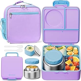 Fimibuke Kids Bento Lunch Box with Food Jar, Leakproof Toddler Bento Box with...